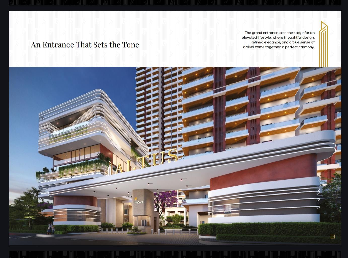 Altus grand entrance with refined architectural details